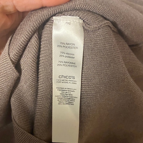 Chico's Taupe Turtleneck Sweater - Picture 4 of 4